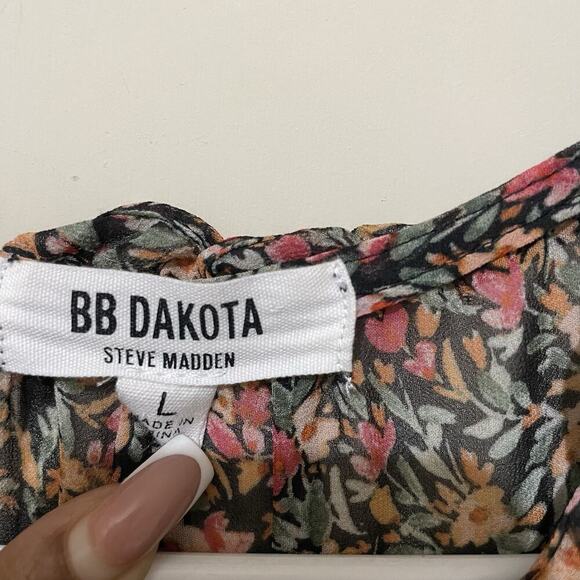 BB Dakota Women’s Size L Floral Chiffon Ditsy Midi Maxi Dress Romantic Boho - Picture 5 of 7